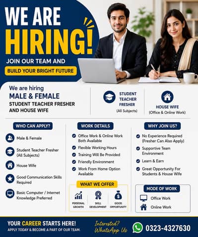 Hiring now! on urgent bases