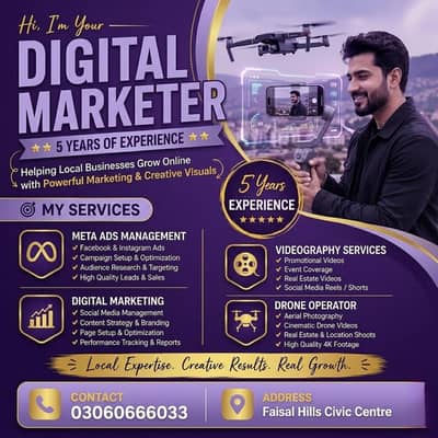  Digital Marketing & Videography Services Available
