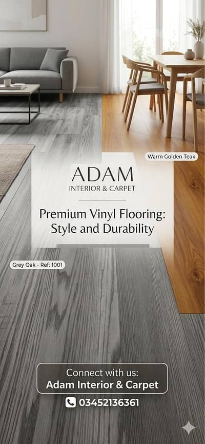 Luxury Wood Texture Vinyl Flooring Sheets for Home & Office