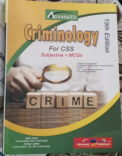 Advanced criminology (Nasir khan & Ammar sattar)