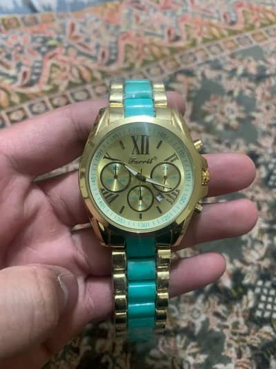 Gold Roman Dial Chronograph Watch