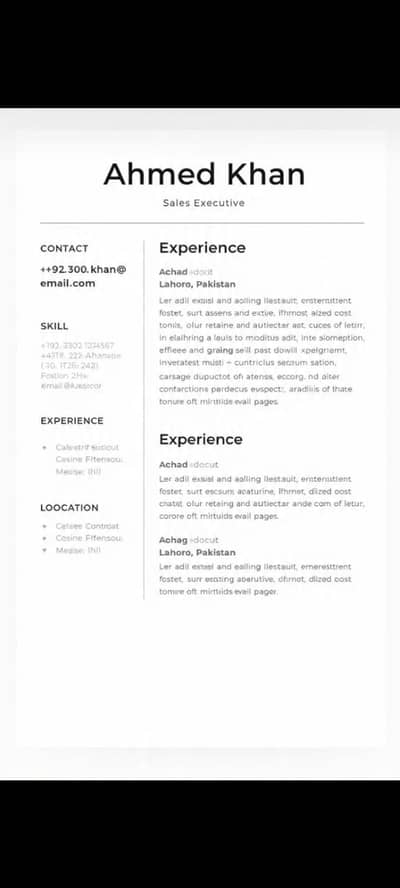 professional CV/ Resume Making - 1 hour delivery - 300 PKR