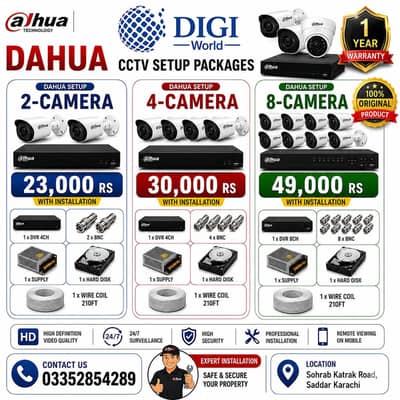 Dahua CCTV Camera Packages | 1 Year Warranty | CCTV System