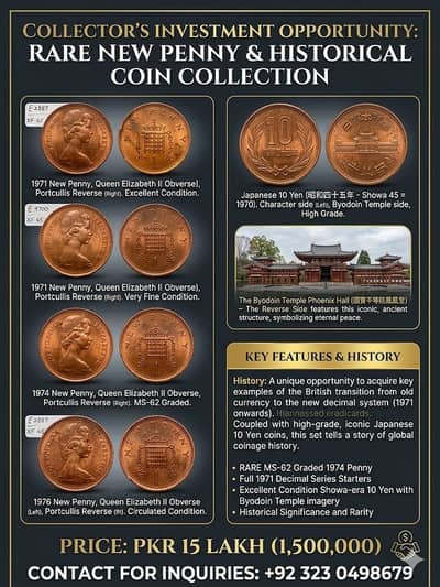 rare uk coins | Rare Historical Coin Collection | 1971-1976 UK Pennies