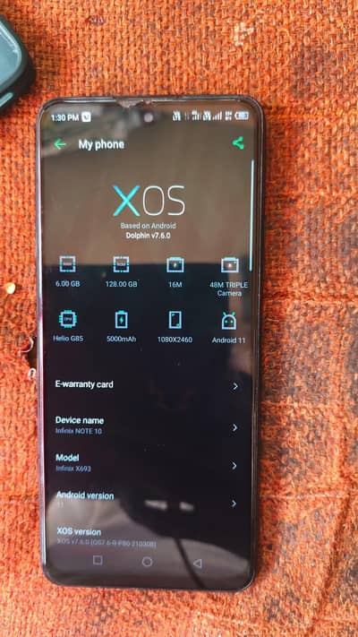 Infinix note 10 for sale 6/128 . only mobile. . condition ruff little . .