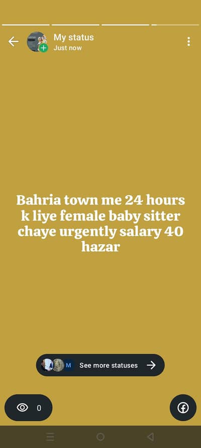 Need 24 hours Female maid or cook