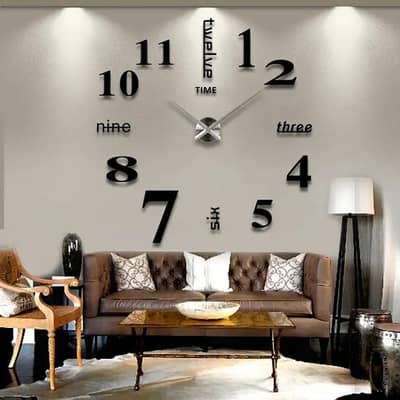 Nordic Large Acrylic Wall Clock for Living Room English Design