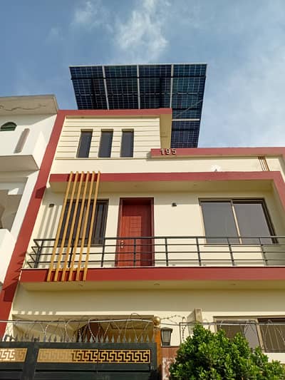 solar installed semi furnished 5 Marla house for sale .