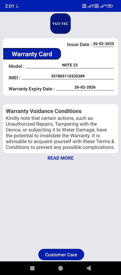 VGO TEL Note 23 8+8/256 Urgent sale
