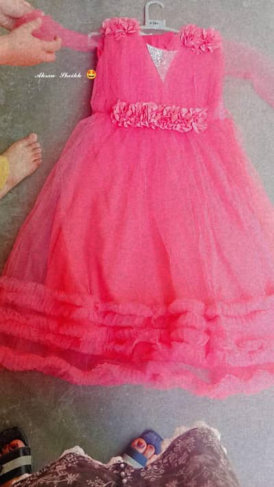 BEAUTIFUL PINK NET FROK FOR BABY GIRL SIZE 10-15 year PARTY WEAR 10/10