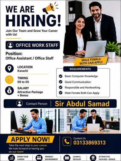 Part Time/Full Time Jobs Male And Female Required