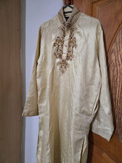 Sherwani For Sale in Cream Color, Medium to Large Size