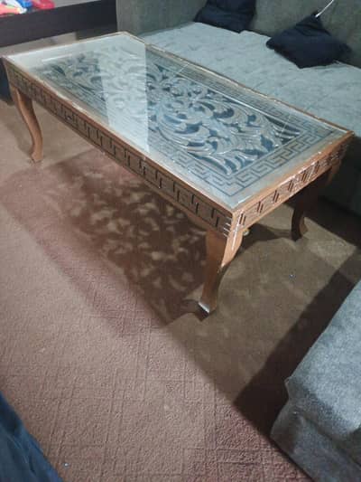 coffee table with glass