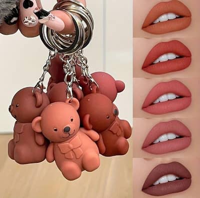 Taddy bear lips gloce key chain 4 shades new ghaziabad lahore