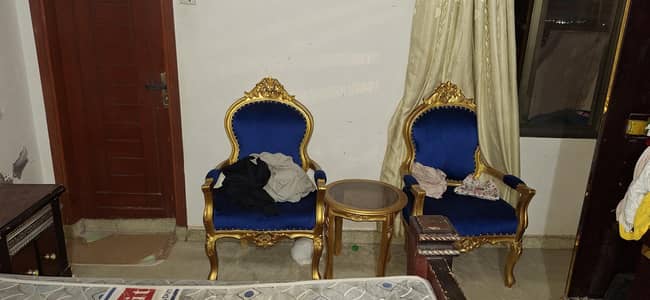 brand new 02 chinioti chairs with table urgent selling due to shifting