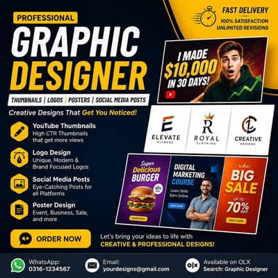 Professional Graphic Designer | YouTube Thumbnails | Logos | Posters
