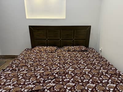Premium Solid Wooden King Size Bed- Dark Walnut Finish
