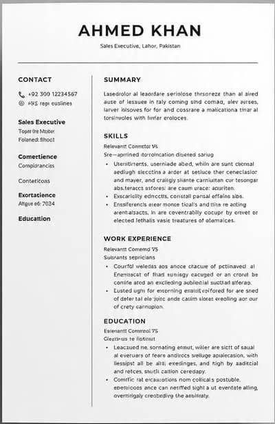 professional CV/ Resume Making - 1 hour delivery - 300 PKR