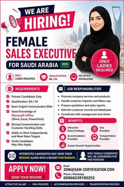 LADEIS SALES EXECUTIVE REQUIRED FOR SAUDI ARABIA