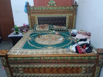 king size wooden Bed for sale, used in home 0342/78/57/903