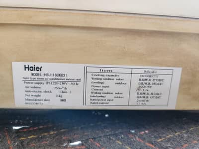 Haier 1.5 ton split air conditioner HSU-18CK031