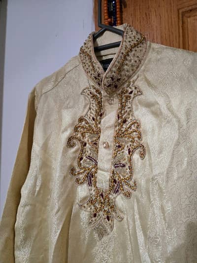 Shervani For Sale in Cream Color, Medium to Large Size