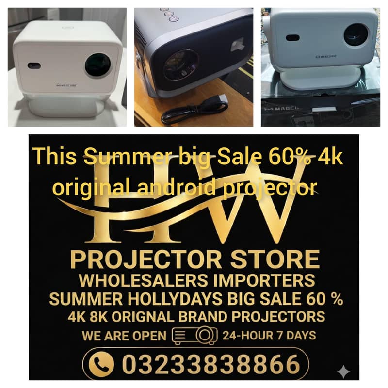 Hd 4k Android Led Projecor , Multimedia Projector . Smart Projector 8