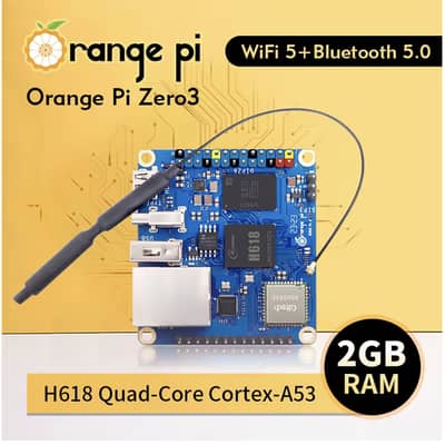 Orange Pi Zero 3 | 2GB RAM | WiFi 5 + BT 5.0 | Gigabit LAN