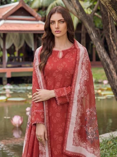 3 pcs Unstitched Lawn