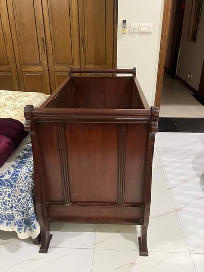 Baby Cot (Solid Wood) – Excellent Condition