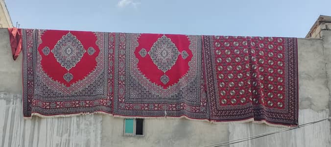 Authentic Turkish Carpet Set 3 Pcs - Deep Red + Classic Design | Abbo