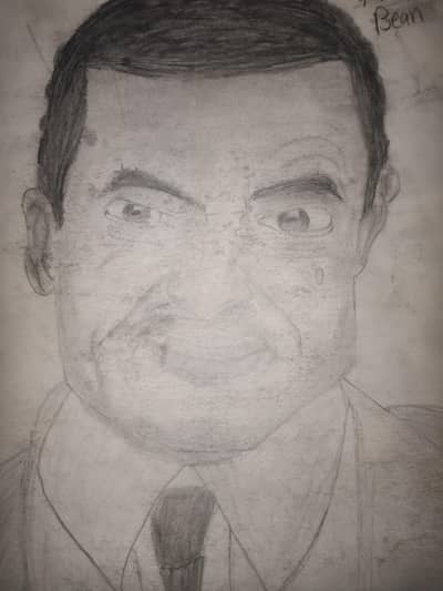 Handmade Mr. Bean Pencil Sketch – Funny & Classic Room Decor