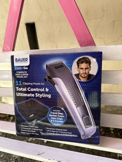 BAUER Professional Fade & Go Complete Hair Clipper Travel Set.