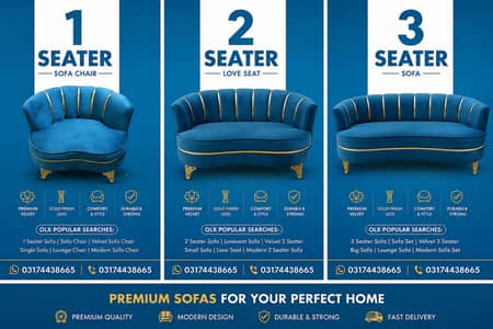 Family Sofa Set | 1 Seater + 2 Seater + 3 Seater | Second Hand Sofa Se