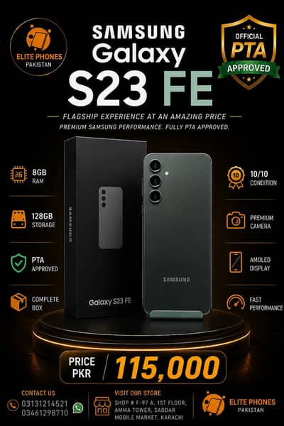 Samsung galaxy S23 FE | official PTA approved | 8GB RAM 128GB storage