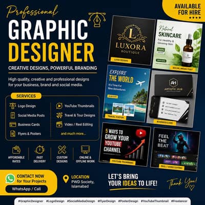 Graphic Designer Available | Logo, Poster, Social Media Design
