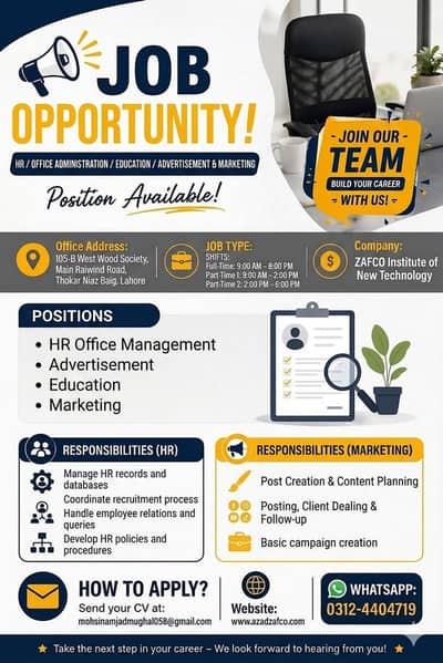 Urgent Hiring – HR | Advertising | Education
