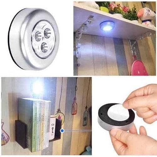 Mini LED Battery Powered Wireless Stick Tap Touch Lamp Stick-on Push Light Wall Staircase Rack Cabinet Kitchen