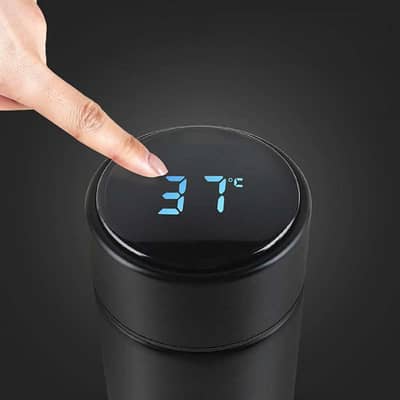 Digital temperature Water Bottle Black Stainless Steel 3 m