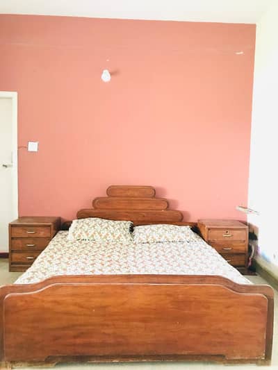 Used Bed with side tables and dressing, NO MATRESS