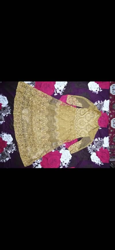 Brand New Luxury Mustard Gold Heavy Embroidered party Wear Maxi