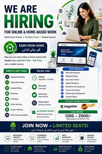 online remote job/part time/student/teachers/ online job / Typing job