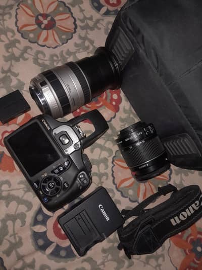 canon 1100d with 2 lense all ok camera all assrries price dead final h