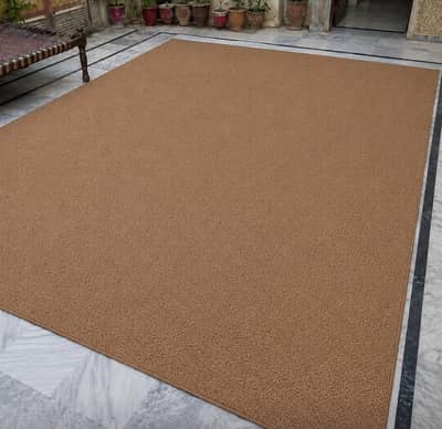 Plain Brown Carpet - 12/14 feet– Good Condition