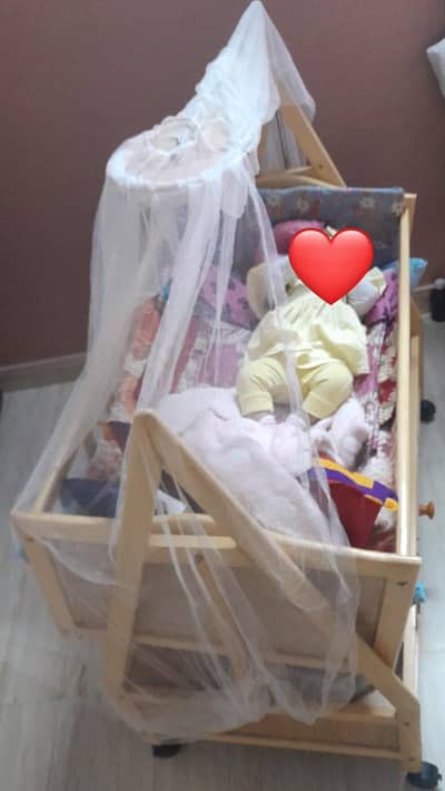 wooden baby cot