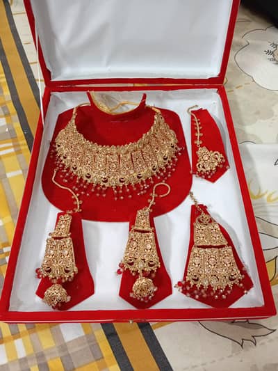 bridal dress and jewelry