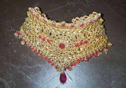 Red and Golden beautiful jewelry set -Complete set