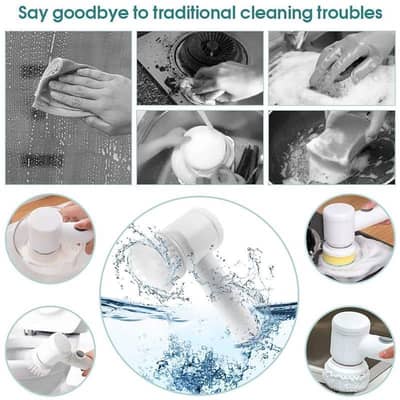 Electric Spin Scrubber White ABS Multi-Functional