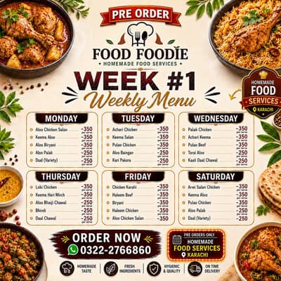 Fresh Homemade Food Services in Karachi