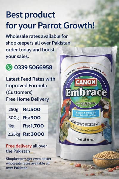 Premium Parrot Food | Handfeeding Formula for Growth | Bird Food